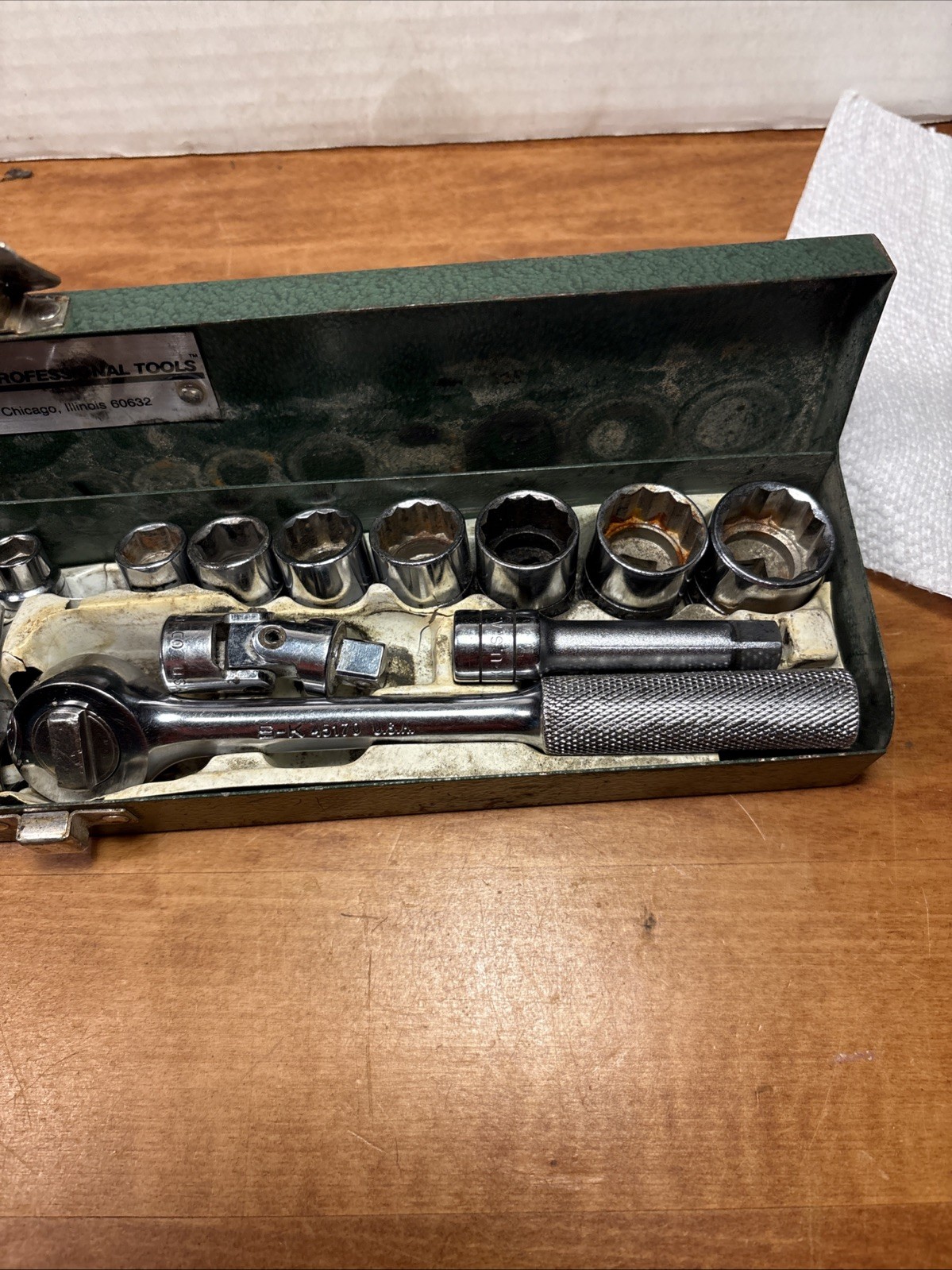 Vintage S-K Tools 3/8″ Drive Socket Set. plus Box. SAE SK USA