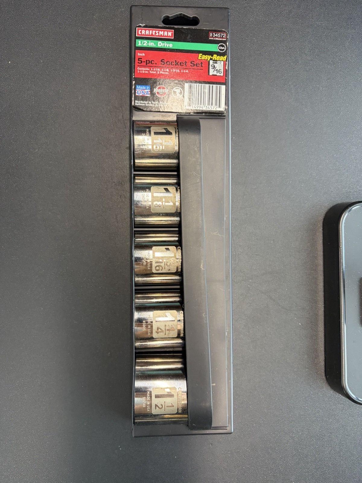 Craftsman USA 5-Piece Socket Set 1-1/16” – 1-1/2” Easy Read # 34572
