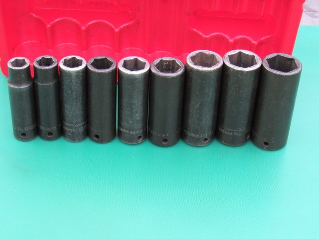 SNAP ON 309SIMY 1/2″ TO 1″ 1/2″ DRIVE SAE 6 PT DEEP IMPACT 9 PC SOCKET SET SIM