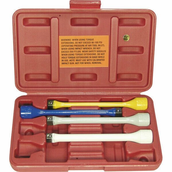 Lock Technology 1450 1/2″ Dr. 4 Pc C,E,F,I Torque Stick Extension Set with Case