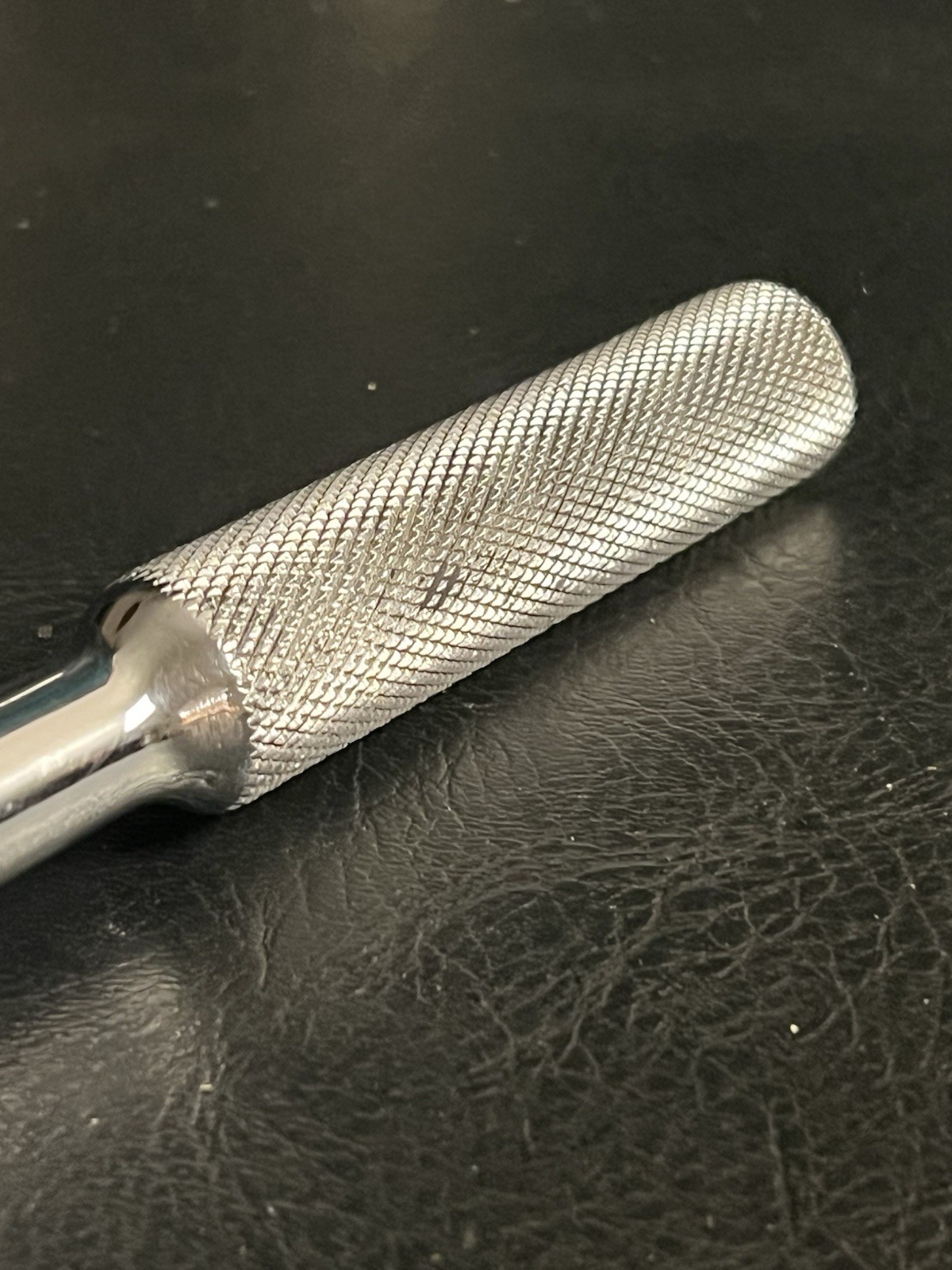 S-K Tools Chrome 1/2″ Dr Ratchet # 42470 USA 10″ Long Knurled Handle Reversible