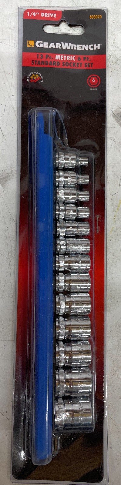 GearWrench 6 Point Standard Metric Socket Set, 1/4″ Drive, 13-Piece, 80302D