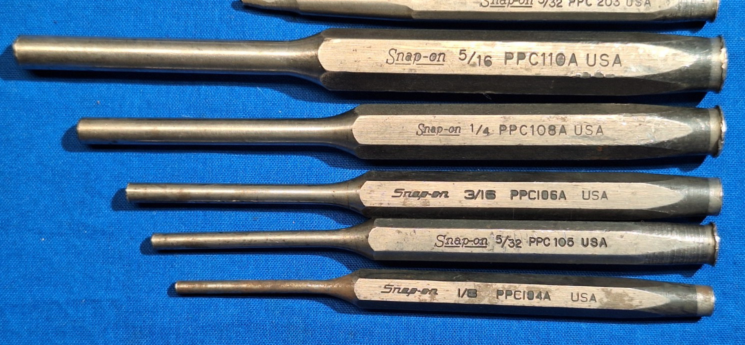 Snap-On 12 piece punch and chisel set PPC820A PPC110A PPC208A PPC108A PPC816A