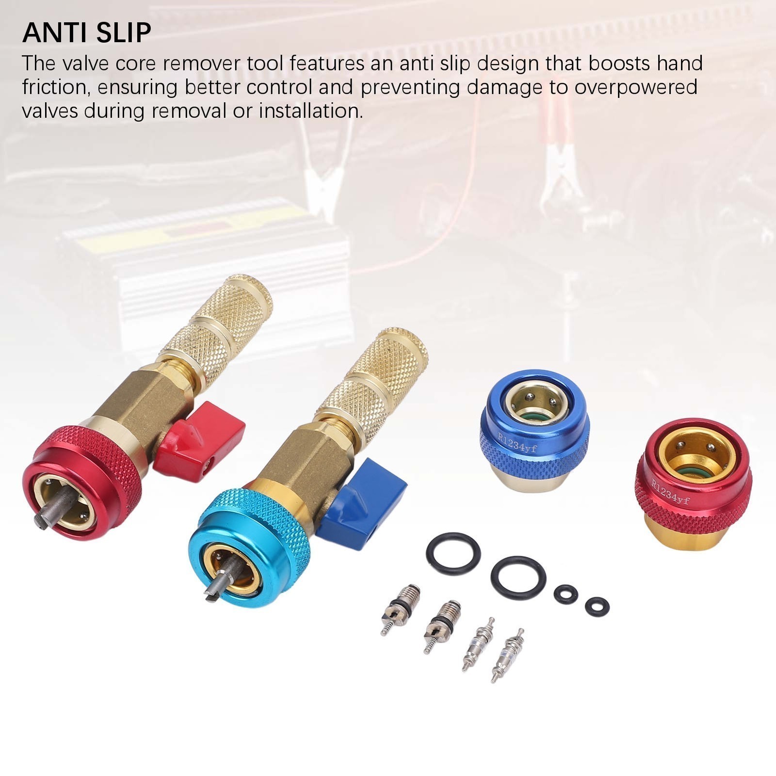R134A Valve Core Quick Remover Installer Kit Stainless Steel Brass High Low