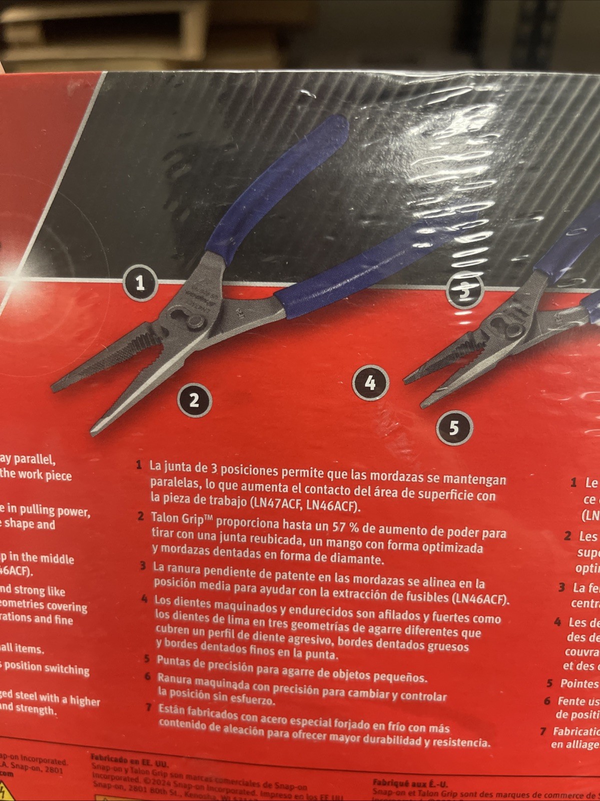 Snap-On Tools POWER BLUE 3pc Soft Long Nose Slip Joint Pliers Set PL3LNSJCFMB