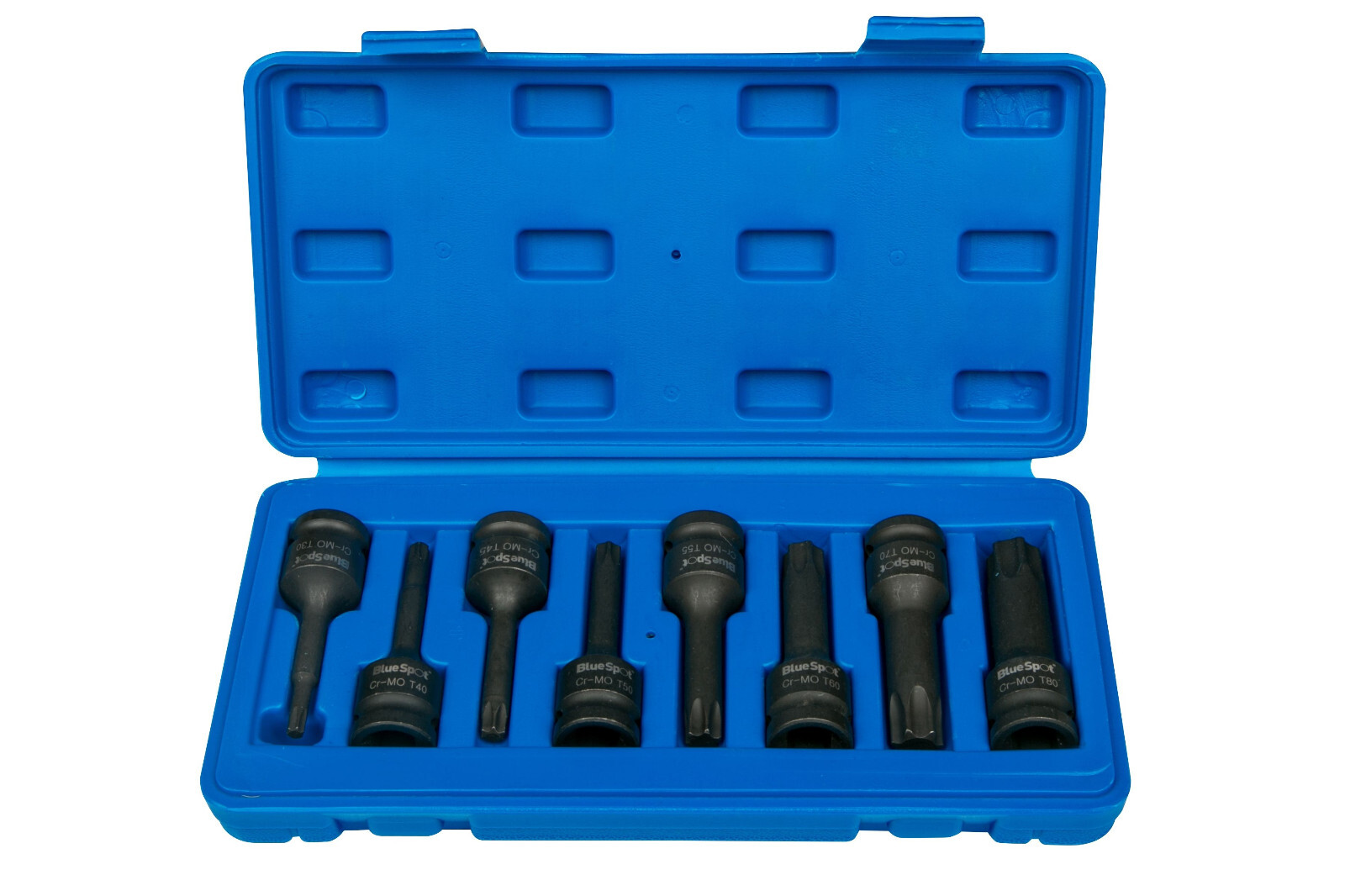 Blue Spot 01506 Impact Torx Sockets T30-T80 8 Piece 1/2D