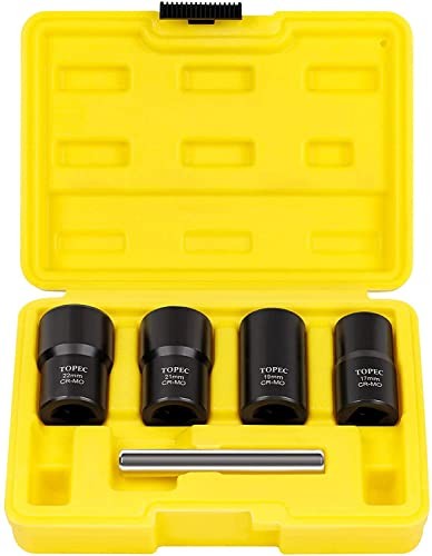 5PCS Lug Nut Extractor Set, 1/2-Inch Drive Wheel Lock Removal Kit, 17-22mm