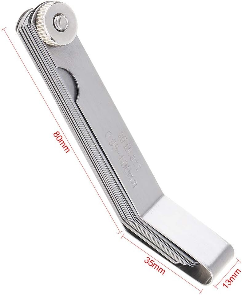 16-Piece Curved Steel Filler Gauge Tool – Essential for Woodworking Measurements