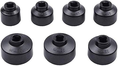7-Piece Oil Filter Socket Set – 24mm, 27mm, 29mm, 30mm, 32mm, 36mm, 38mm – Cap W
