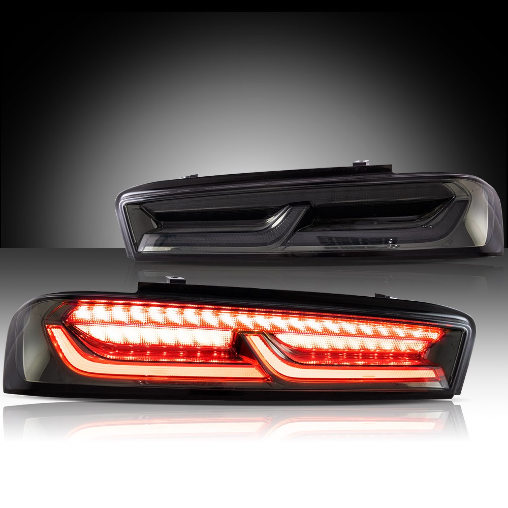 Tail Lights For Chevy Camaro 2016-2018 LED DRL Smoked Sequential Lamps One Pair