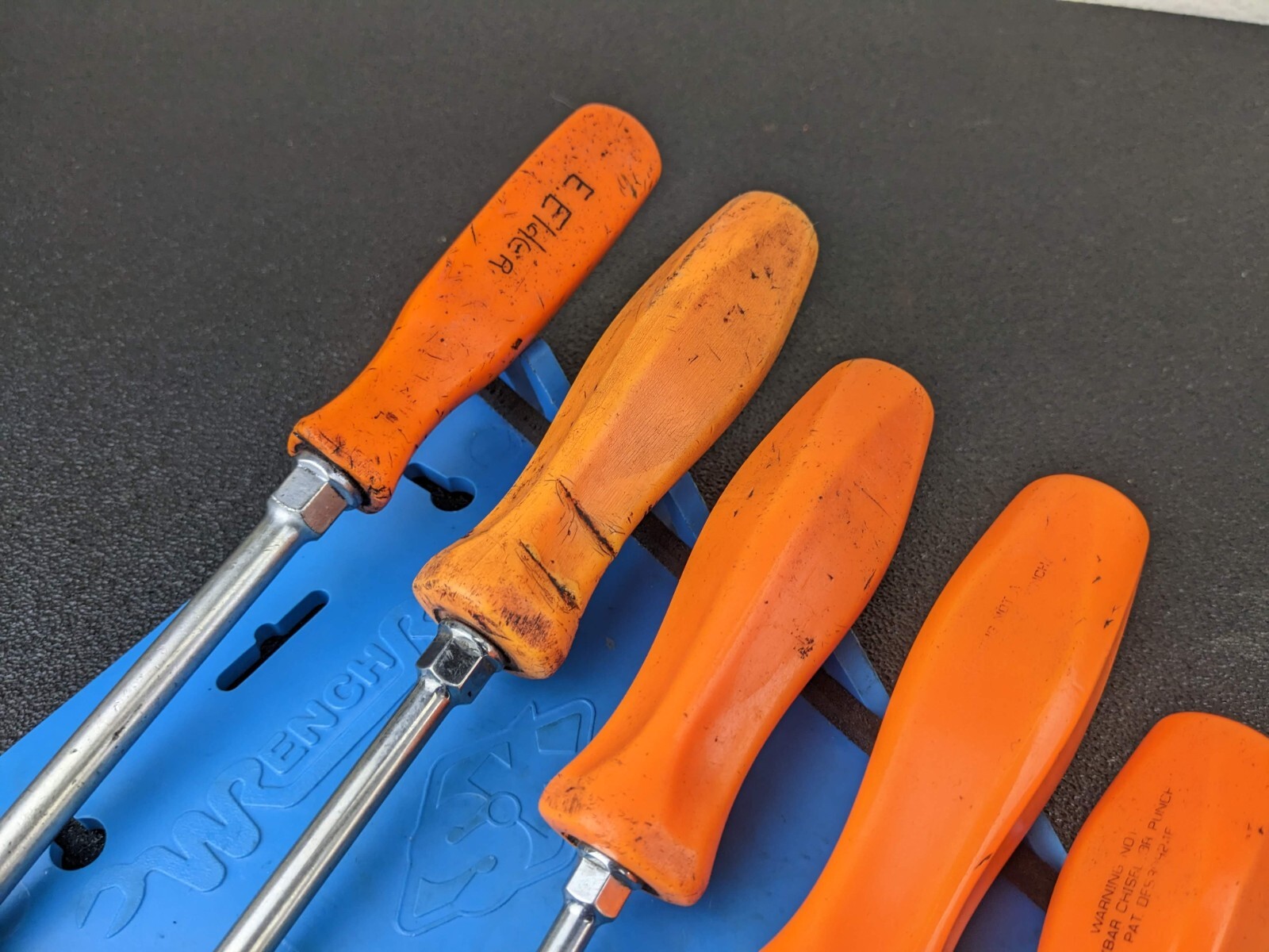 #bf627 Snap-On Tools HI-VIZ ORANGE 7 Piece Hard Handle Screwdriver Set