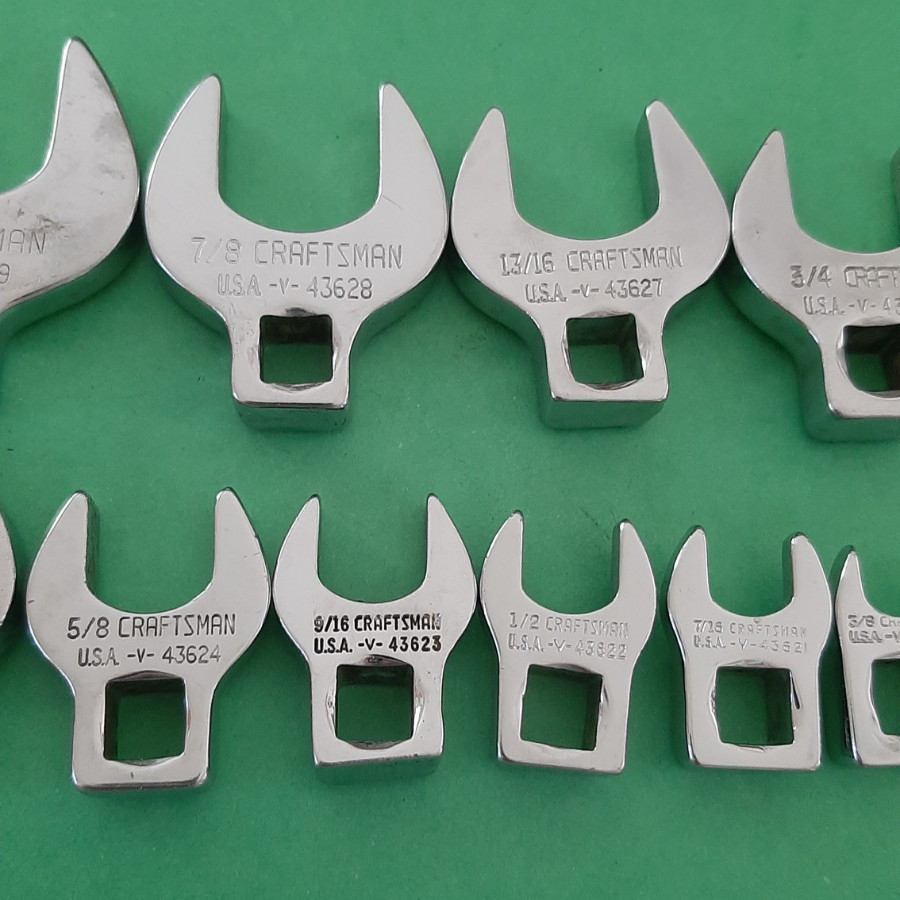 Craftsman USA 3/8″ Drive SAE 10pc 3/8″ to 1″ (no 15/16) Crow Foot Wrench Set