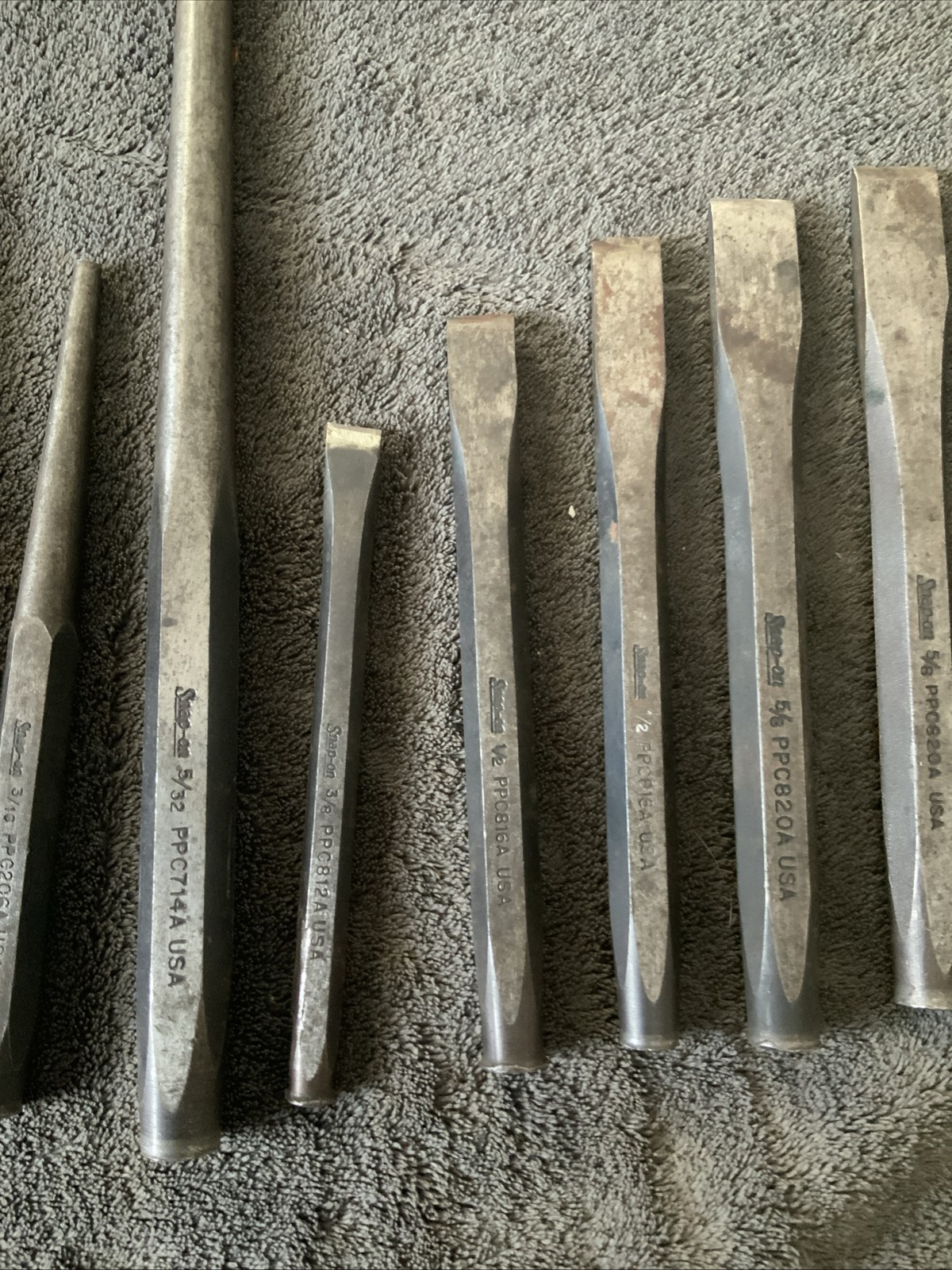 Snap On Punch And Chisel Set….see Pics…mixed Set…..used….xvxv