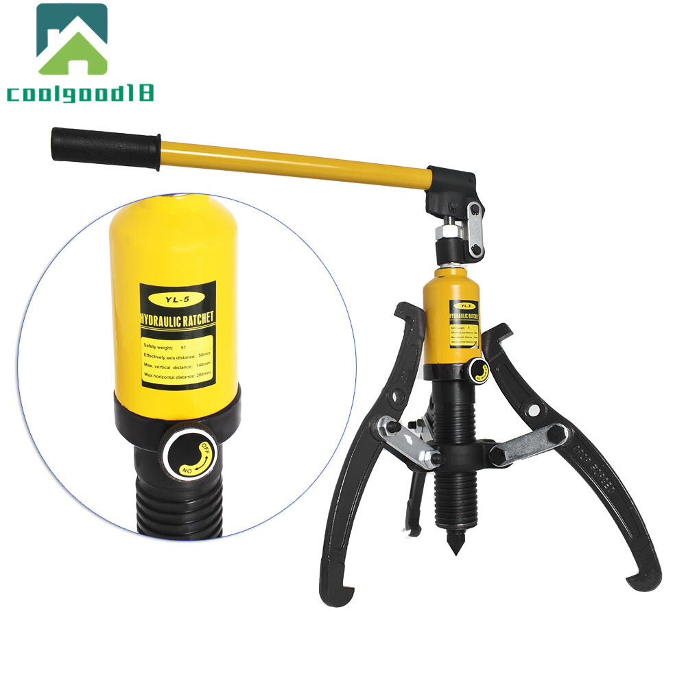 3-Jaw Hydraulic Gear Puller Set 5 Ton Wheel Bearing Pulling Separator W/Case