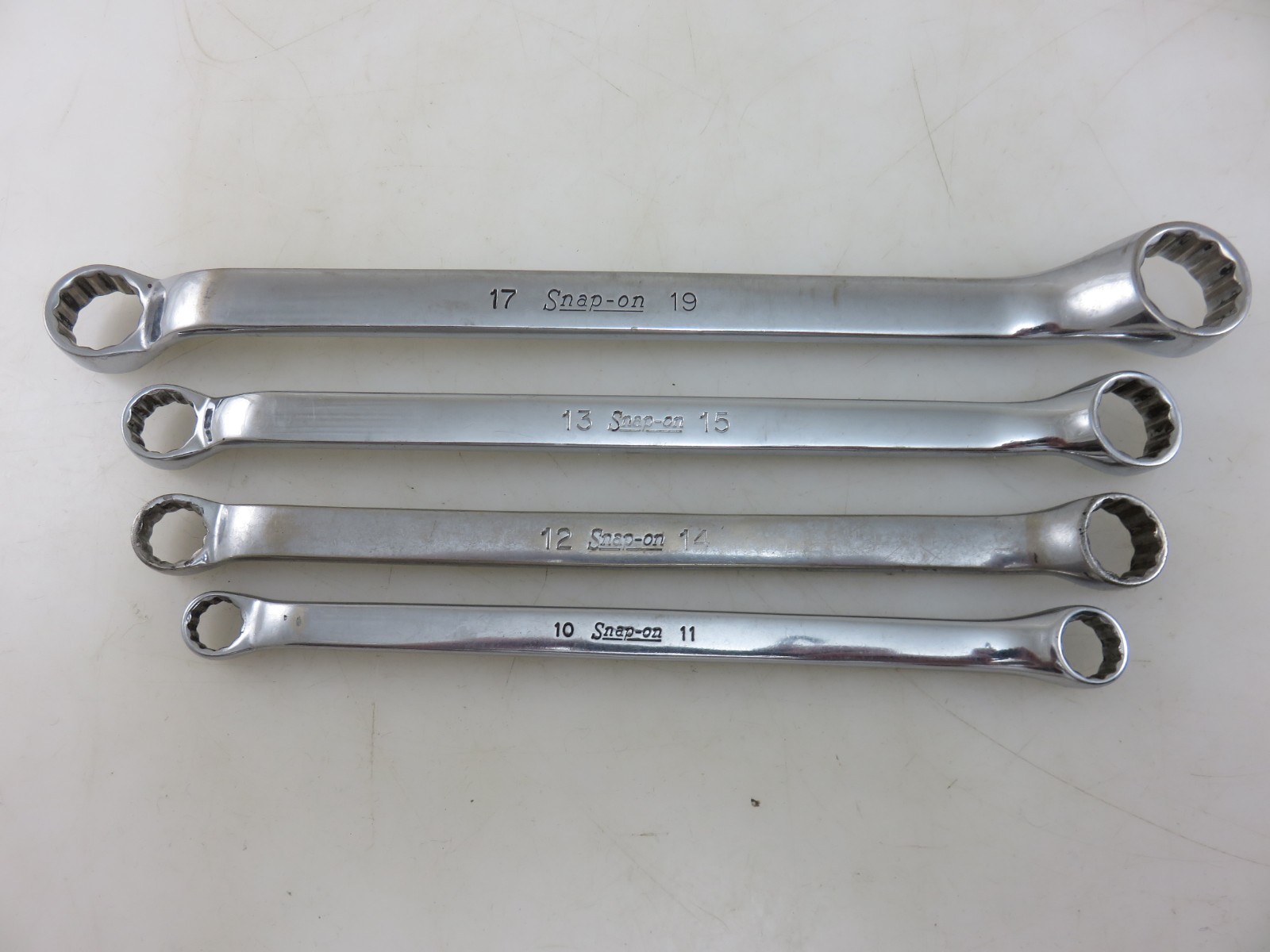 Snap-On XBM Series METRIC Offset Box End Wrench 4pc Set 10mm-15mm + 17mm x 19mm