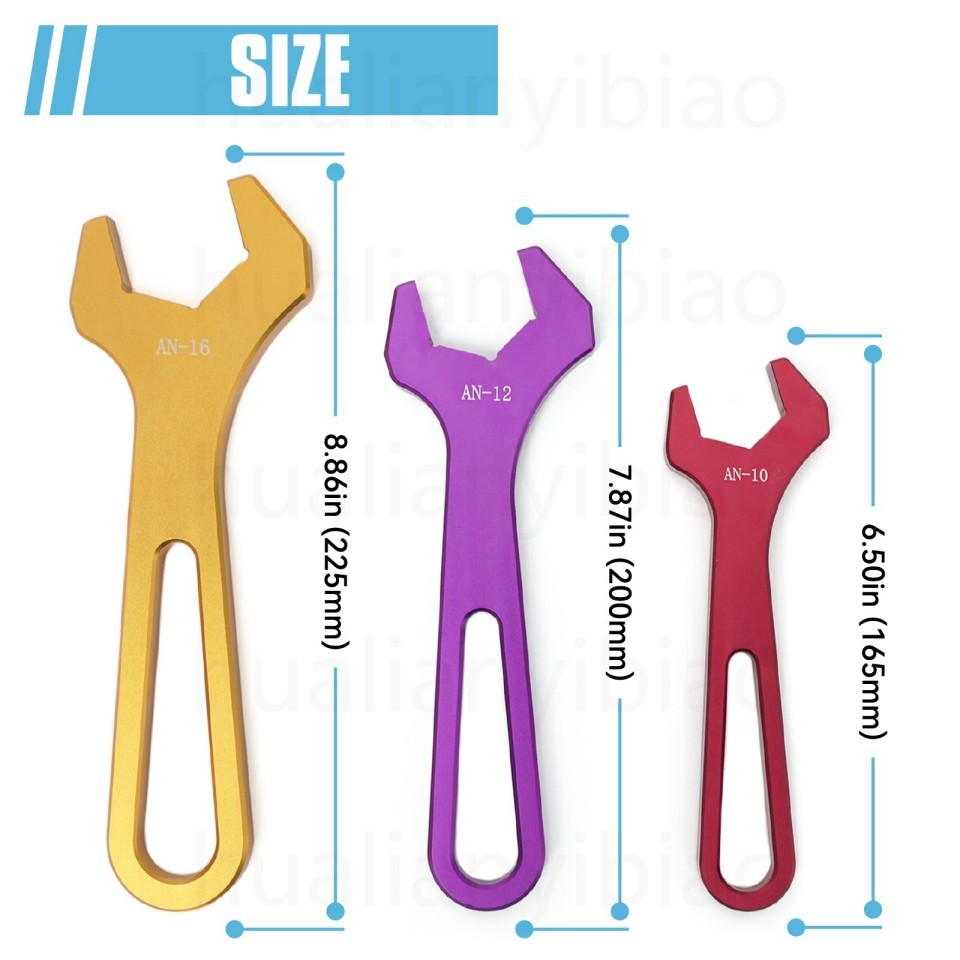 6 PC Aluminum Spanner Hose End AN Fitting Wrench Set AN4 AN6 AN8 AN10 AN12 AN16