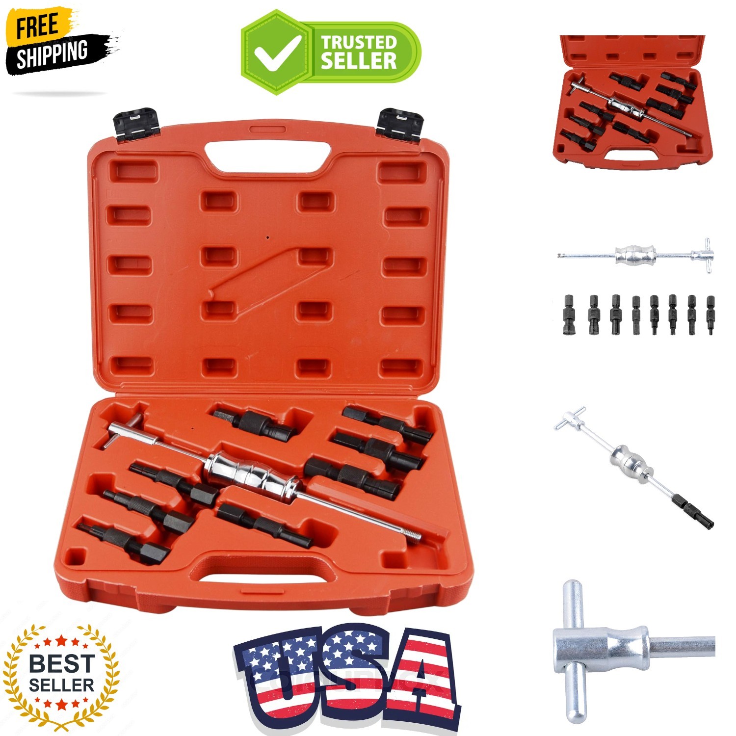 9Pcs Blind Hole Collet Bearing Puller Set Internal Remover | 8 Expandable Col…