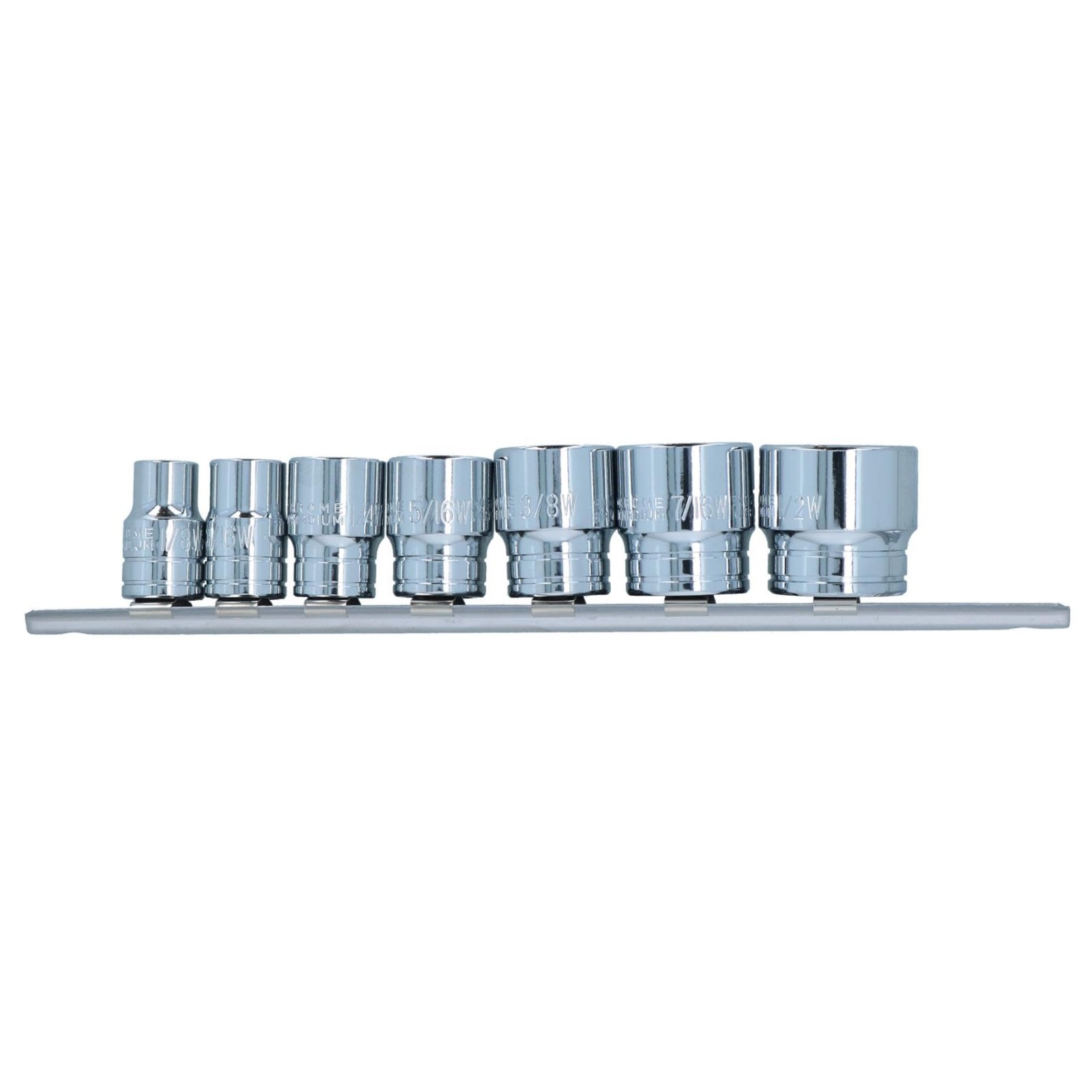 3/8″ Drive Shallow Socket Set, 7-Piece Bi-Hex, Sizes 1/8″-1/2″, Mechanics Tool K