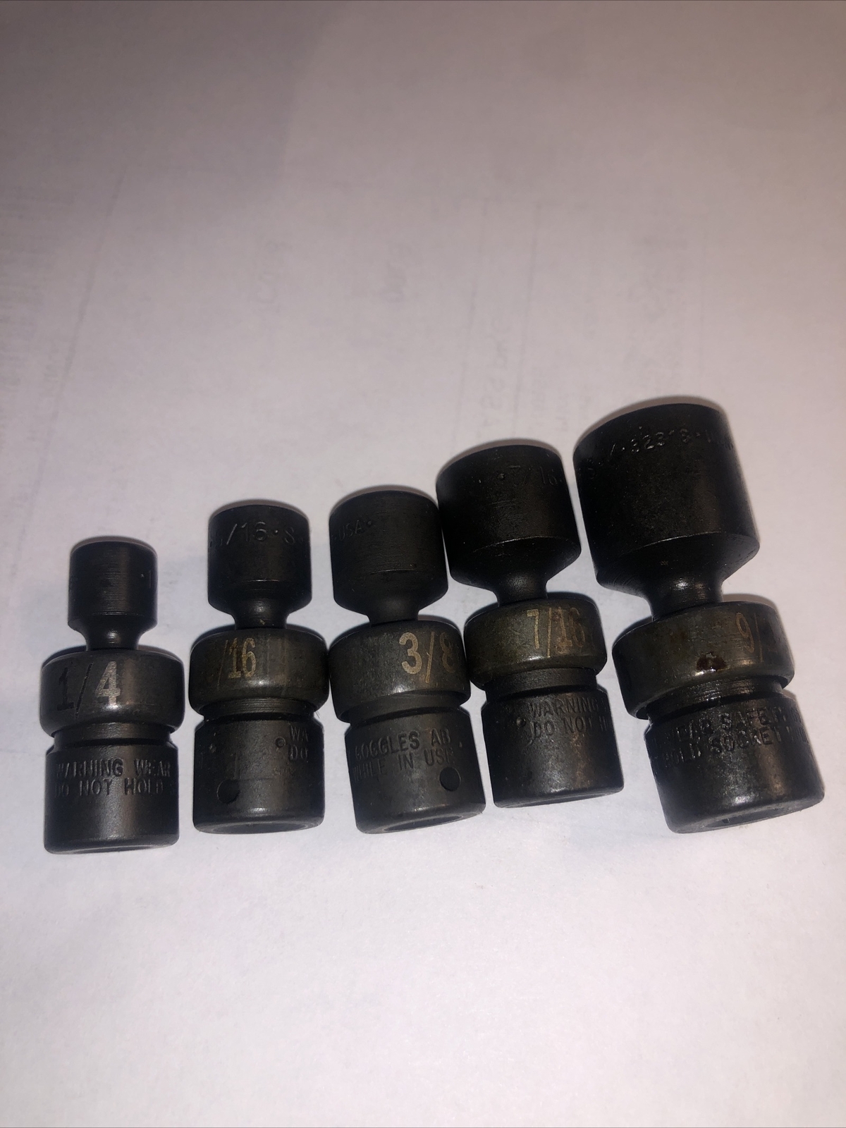 SK 5pc 1/4″ Dr 6pt SAE Swivel Impact Socket Set 1/4,5/16,3/8,7/16,9/16 Free Ship