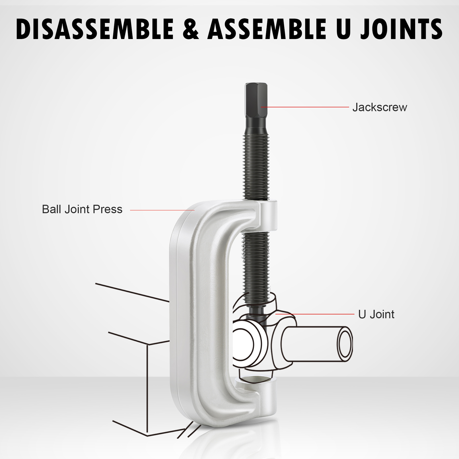 4-in-1 Ball Joint Service Tool Set with 4-wheel Drive Adapters for GM Vehicles