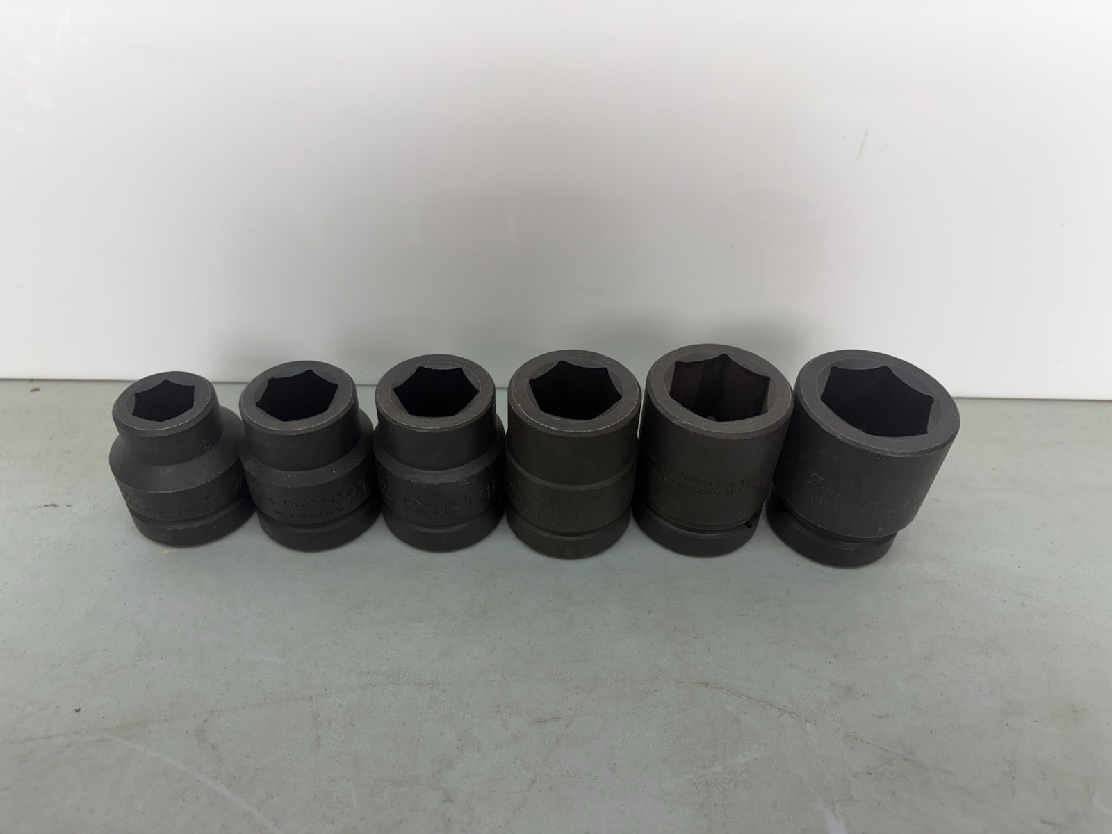 Proto 1” Drive Shallow Impact Sockets 15/16”, 1”, 1-1/16, 1-3/16”, 1-3/8”,1-1/2”