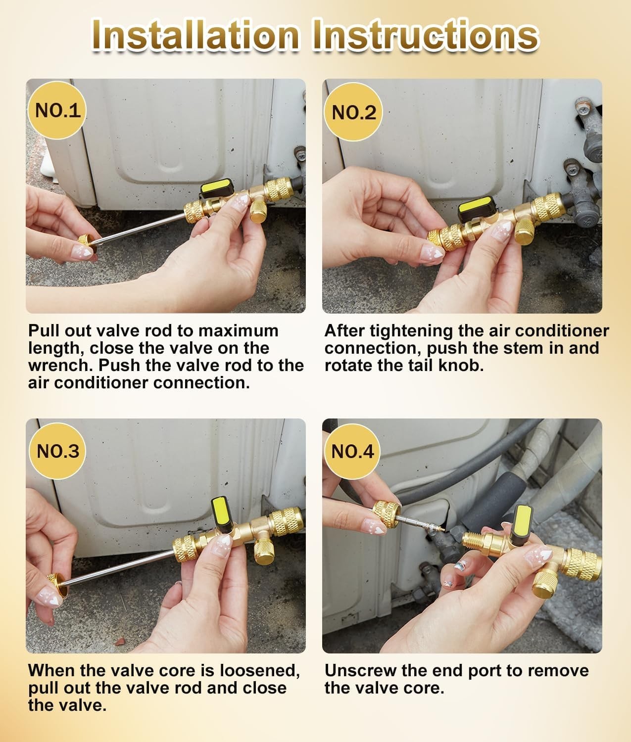 Durable Brass Valve Core Tool Set with 20 Valve Cores & 10 Brass Nuts Included
