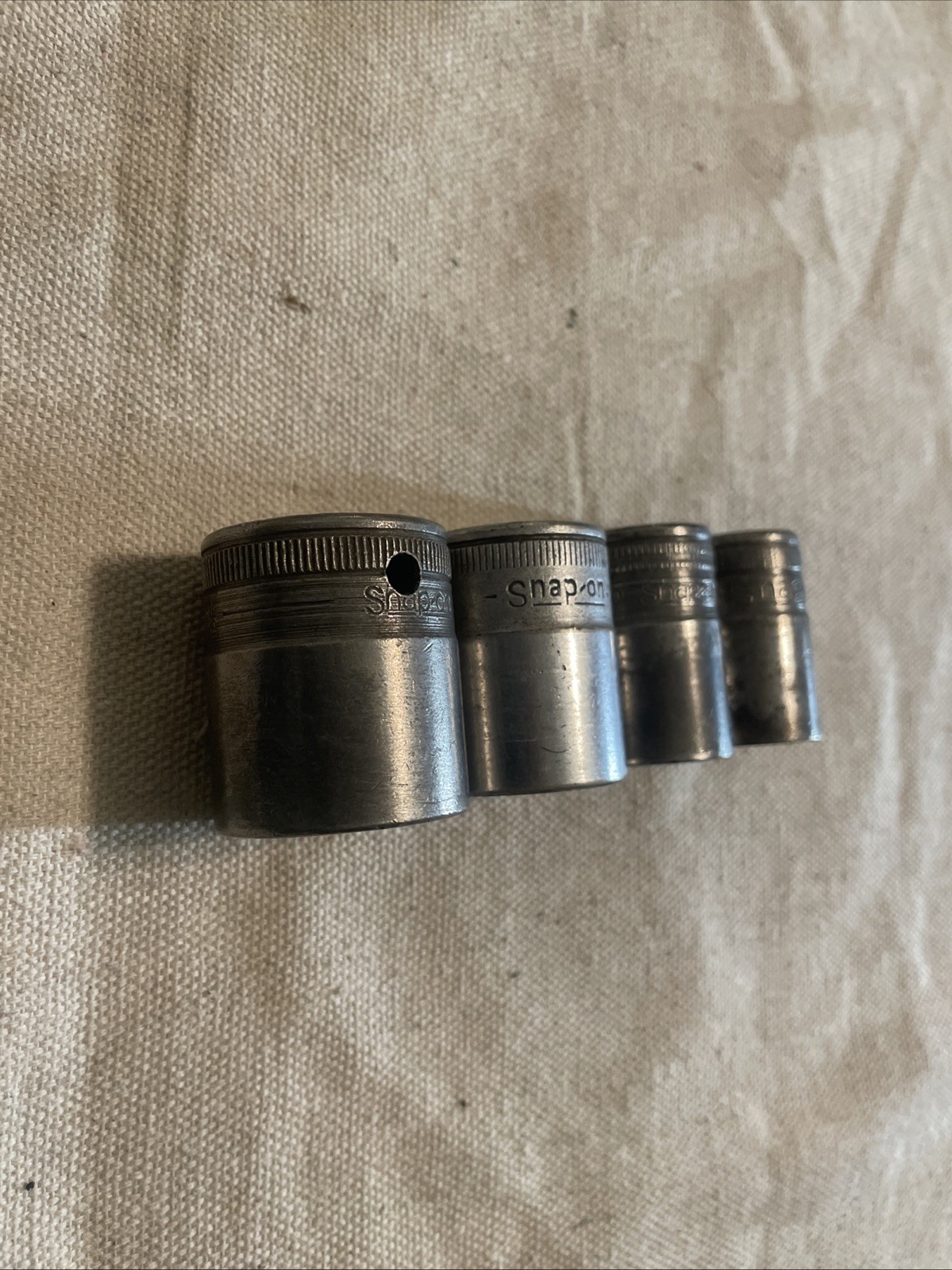 Snap On USA Socket Set 1/2” Drive 12 Point SAE 11/16”-1” Vintage 4pc #B6