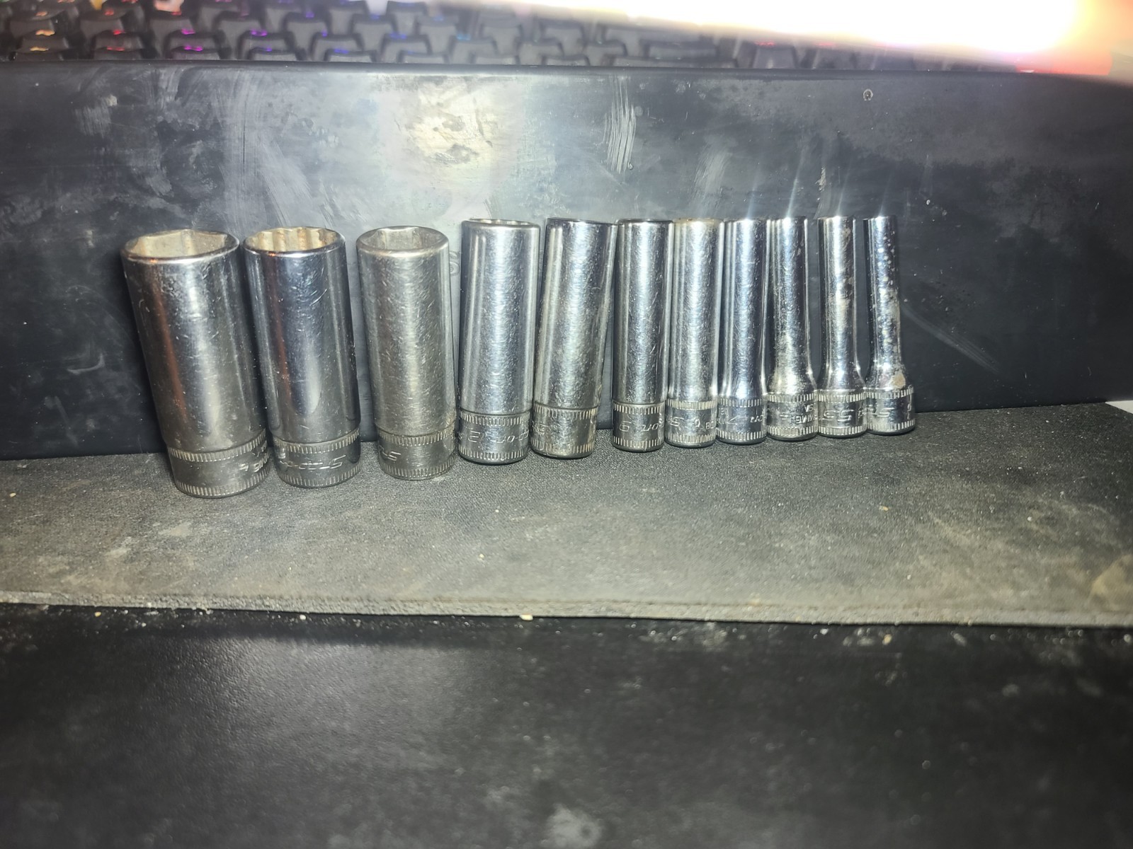 Snap On 11pc 1/4 Drive 12pt And 6pt Deep Socket Lot Metric