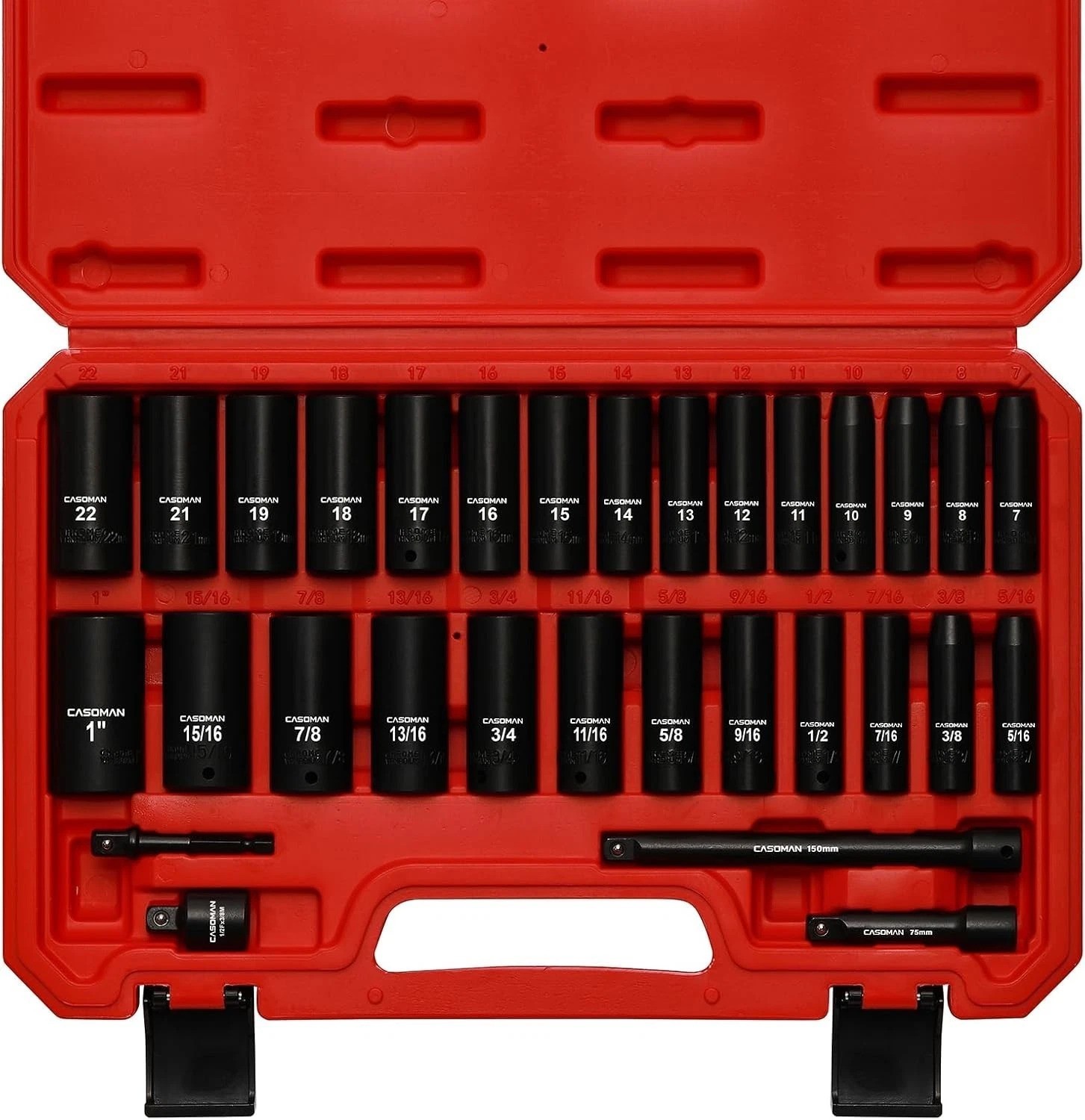 Heavy Duty 31-Piece Socket Set with 3/8-Inch Drive & Extensions – ANSI Certified