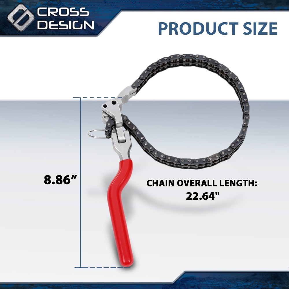 Heavy-Duty Ratcheting Chain Wrench Oil Filter Change Pipe Fittings 60-160mm
