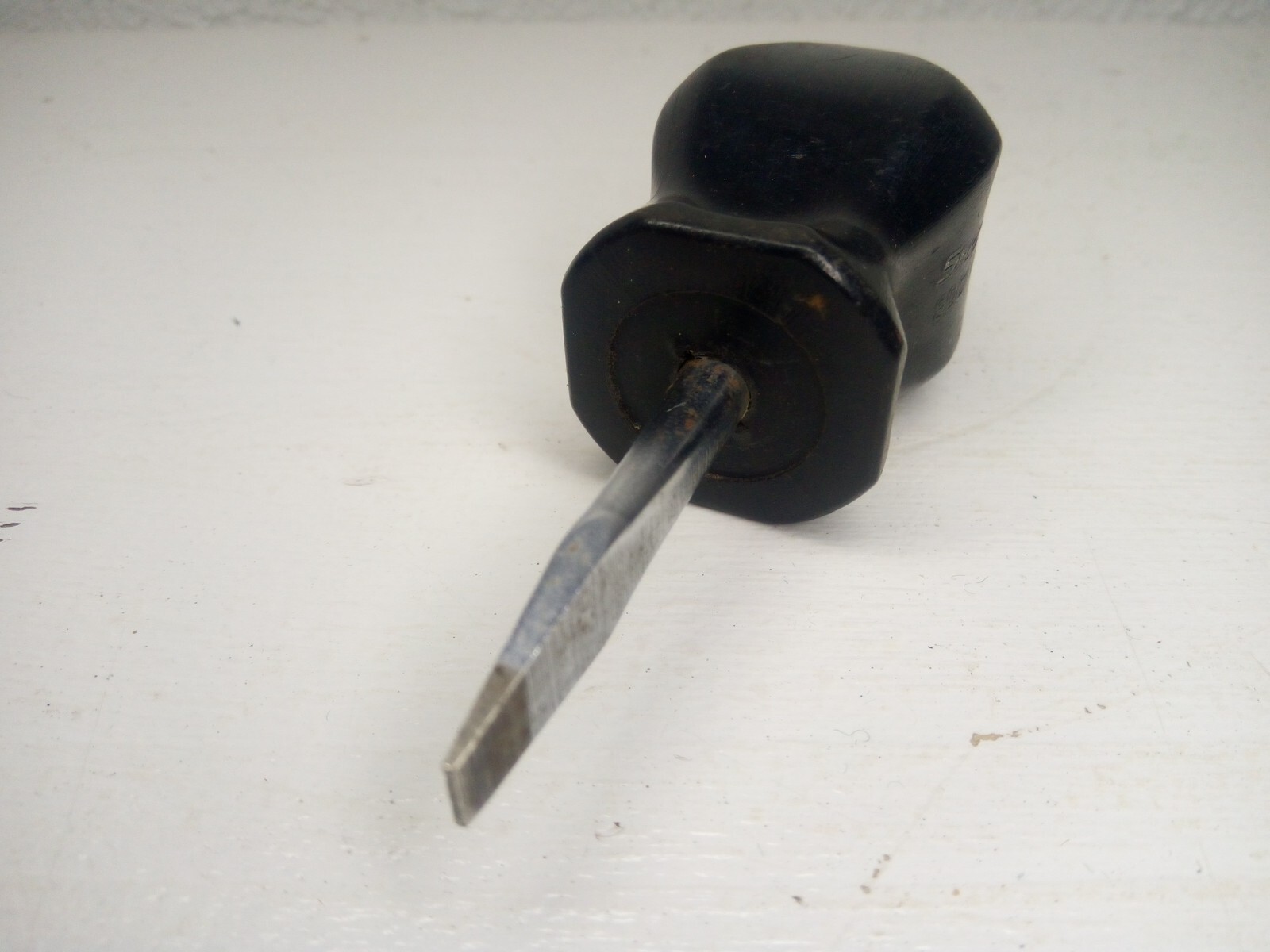 SNAP ON SDD1 BLACK HANDLE STUBBY FLATHEAD SCREWDRIVER