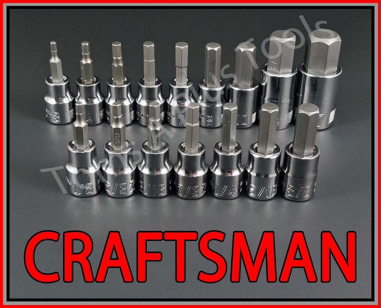 CRAFTSMAN HAND TOOLS 21pc SAE METRIC Hex key bit ratchet wrench socket set