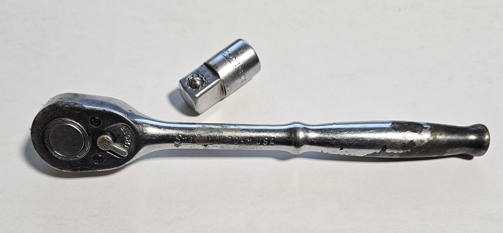 Snap-On Vintage Standard 6-7/8″ Long 3/8″ Drive Ratchet USA F-70-M Plus FVA2