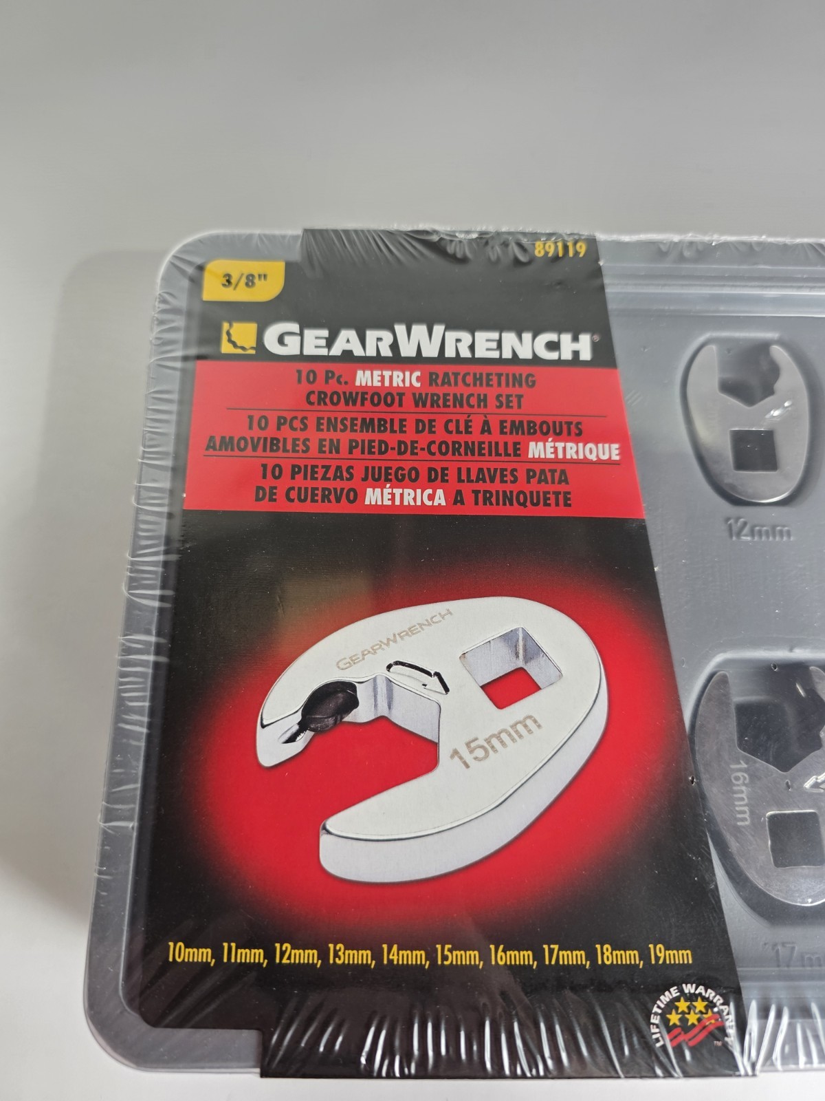 GEARWRENCH 10 Pc. Ratcheting Crowfoot Wrench Set, Metric – 89119 3/8 Drive