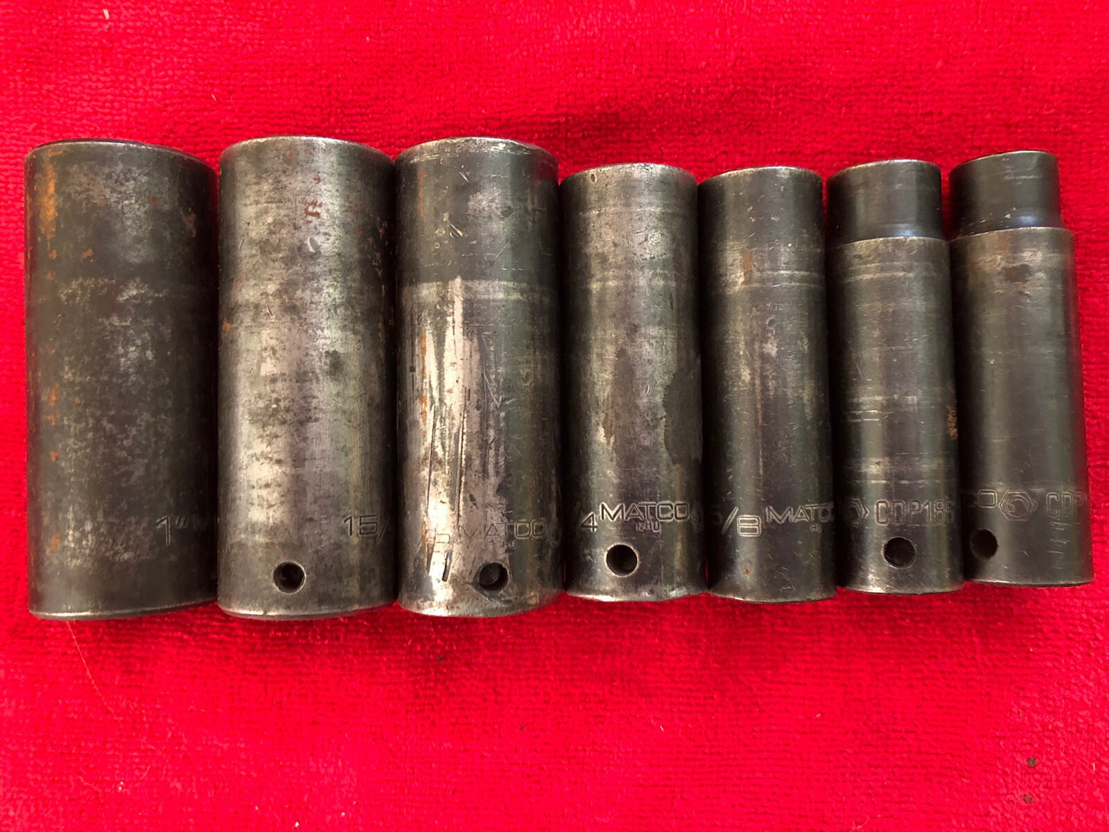 7 Matco 1/2″ Dr Deep Impact Sockets SAE 1,15/16,7/8,3/4,5/8,9/16,1/2″ CDP326 etc