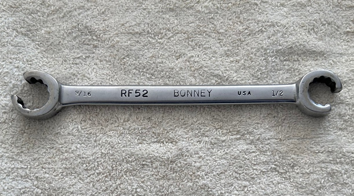 Bonney Tools USA Flare Nut Open End Wrench RF52 9/16″ & 1/2″, 6-1/2″ Long USA