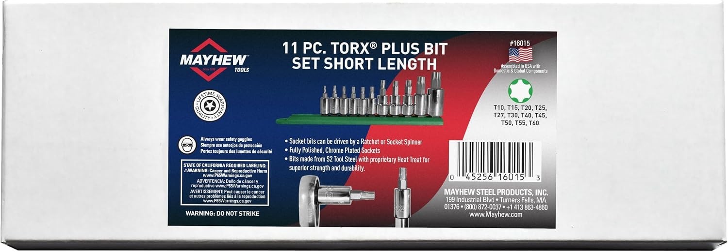 11-Piece Torx Plus Socket Bit Set