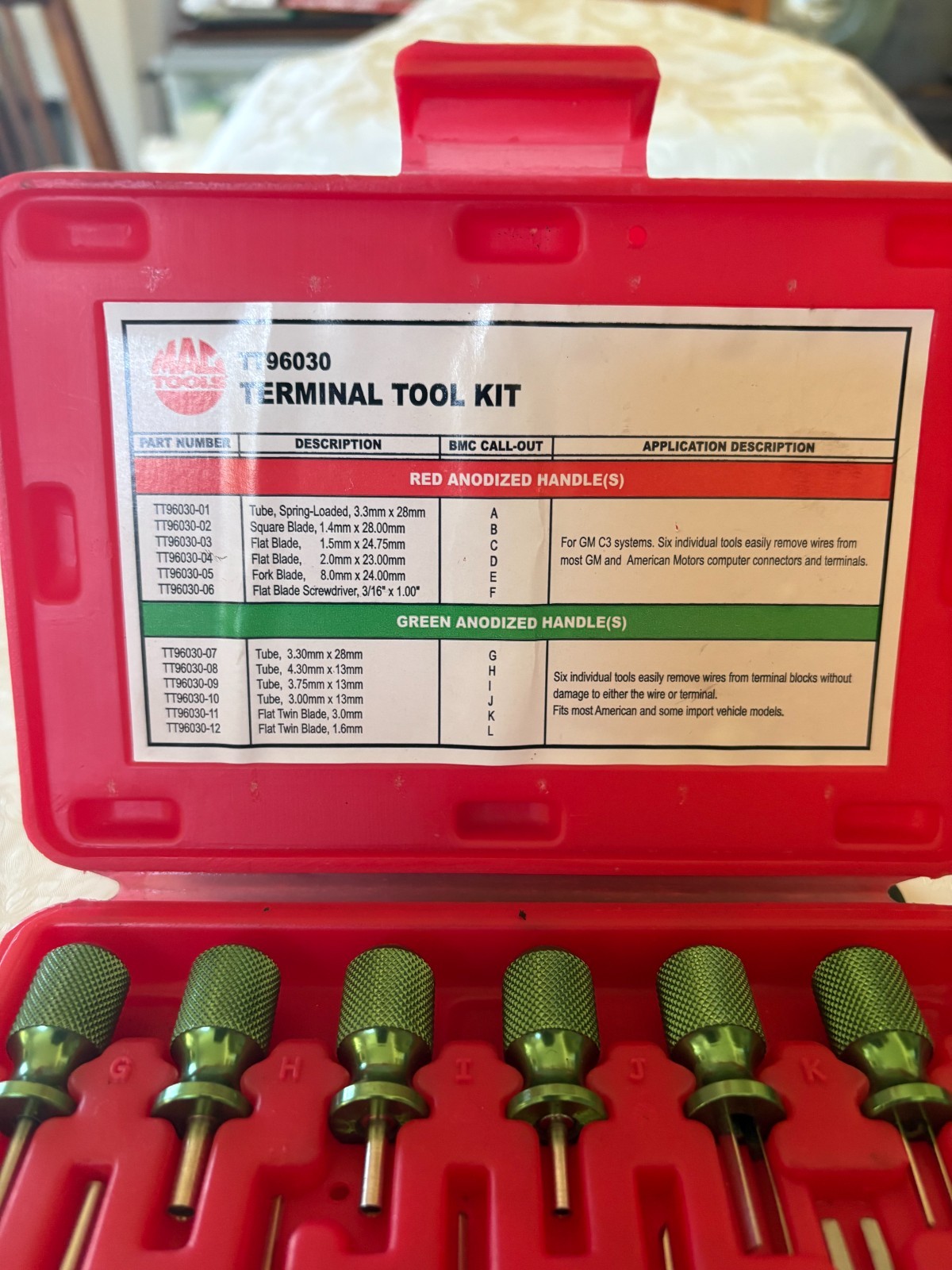MAC Tools 12 Piece Knurled Handle Electrical Terminal Tool Set. Part #TT96030