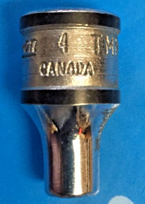 Snap-On TMM4 Metric 4mm Short Chrome Socket 1/4”dr 6pt 1″L Canada Good 8/10 T
