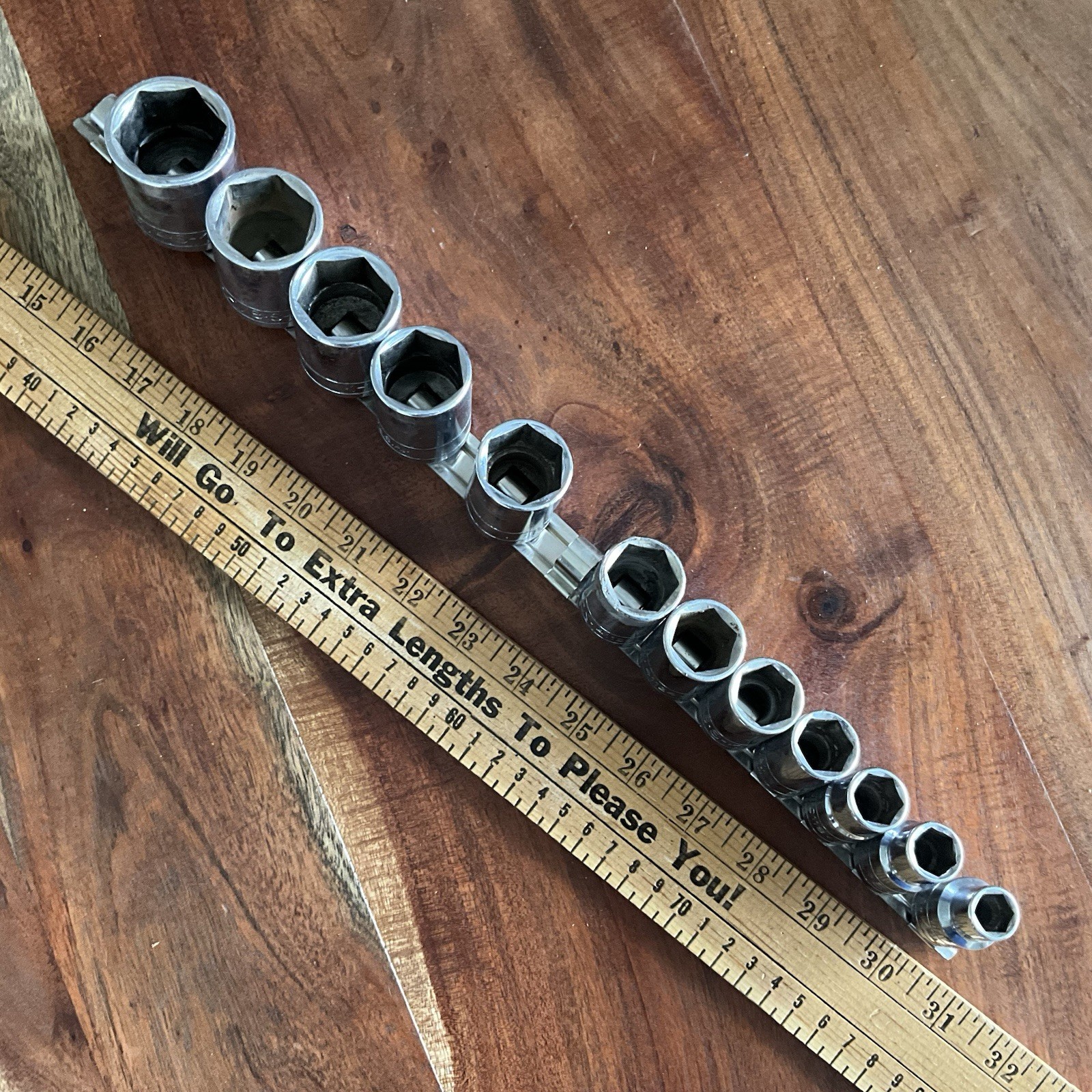 Vintage S-K Socket Set 1/2″ Drive 6 Point 12 Pieces 1-1/4″ to 7/16″ *Good*