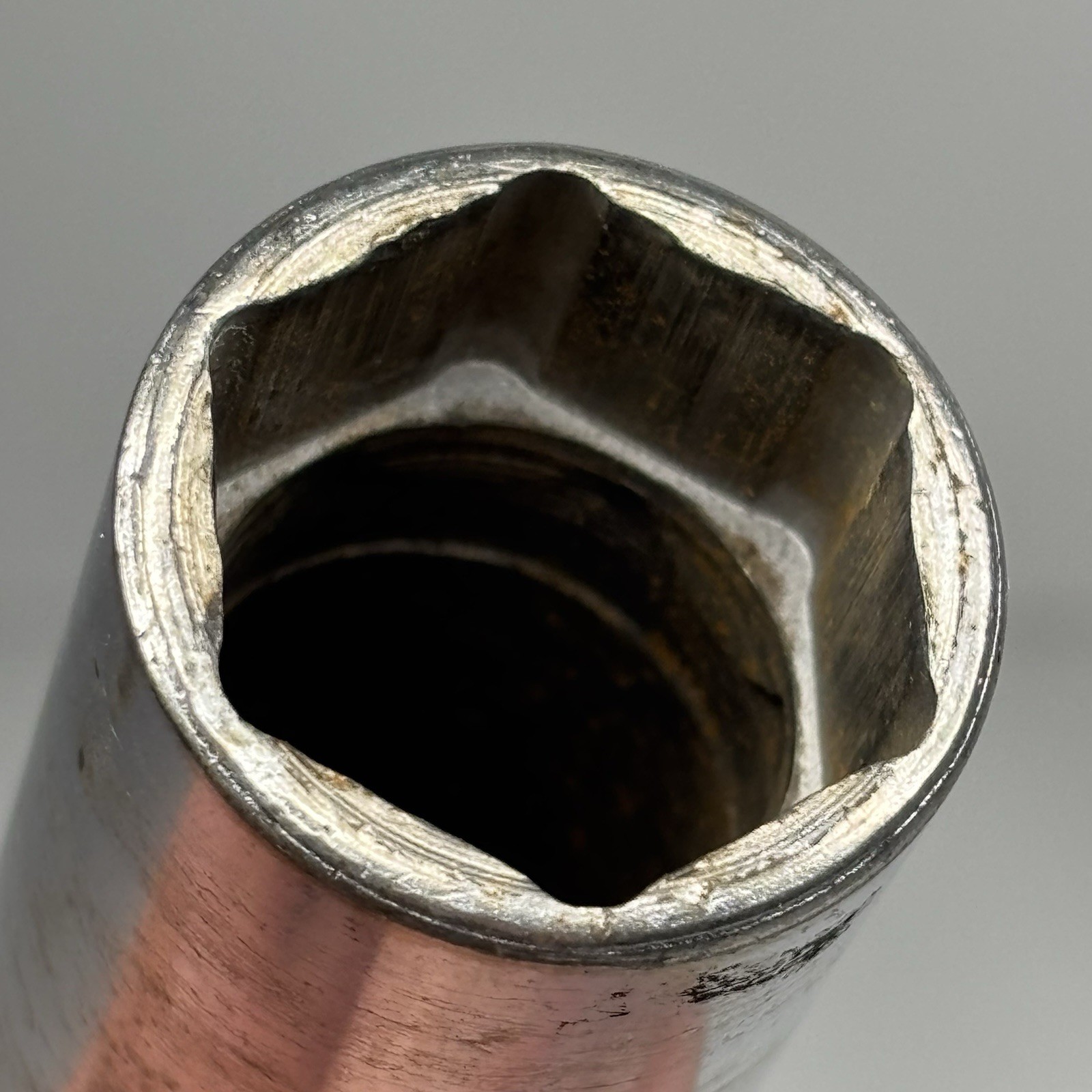 Snap On Tools SFS241 3/8 Dr 6Pt SAE 3/4 Flank Dr Deep Chrome Socket USA VTG