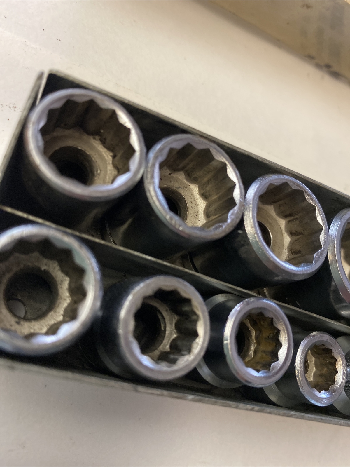 Truecraft Tools CM211 3/8” Drive Metric Socket Set Of 11 Medal Case 12 Point VTG