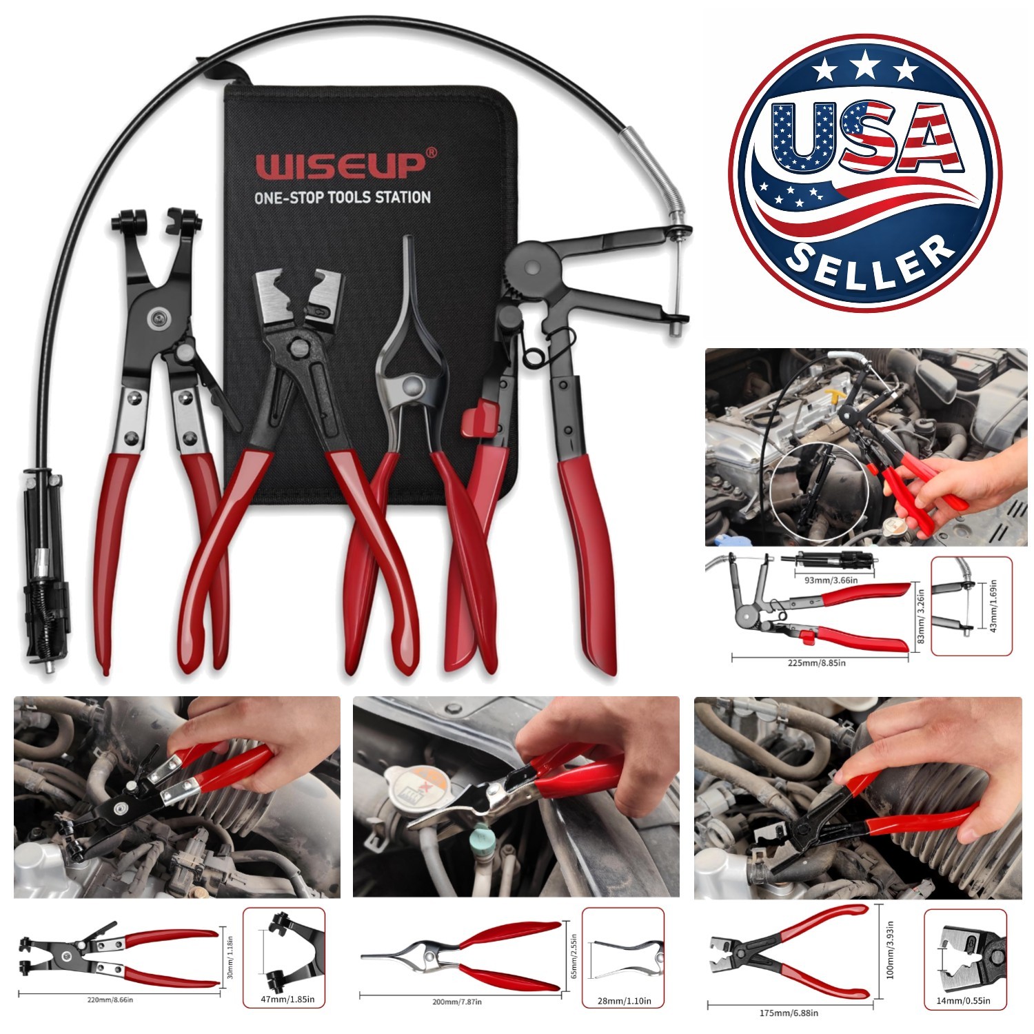 4-Piece Hose Clamp Pliers Set for Efficient Automotive & Industrial Maintenance