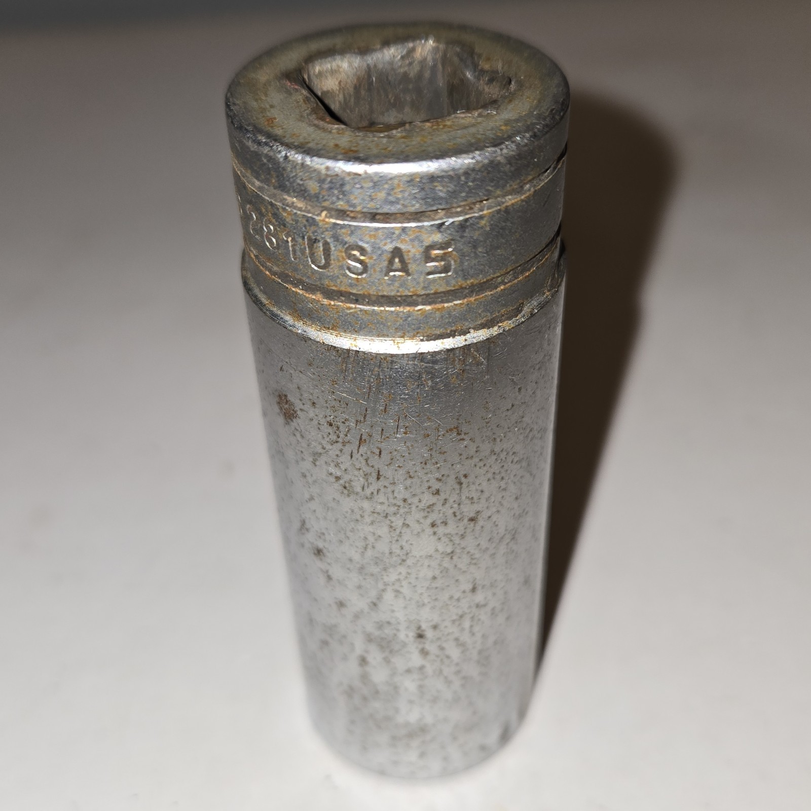Vintage Snap-On 7/8″ SAE 1/2″ Drive Deep 6-Point Socket TS281 Flank Drive USA