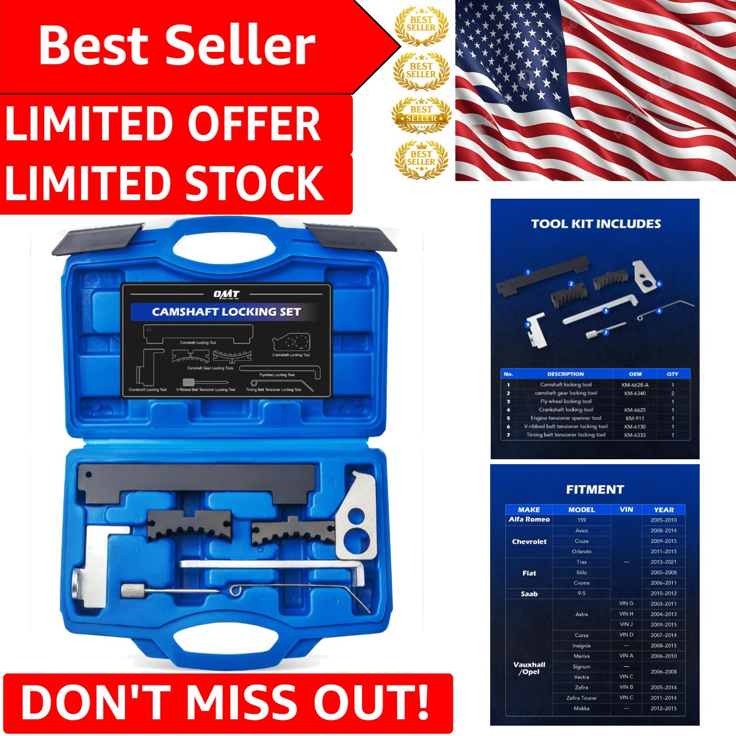 Pro-Grade Engine Tool Kit for Chevy, Fiat, & Alfa Romeo – User-Friendly Design
