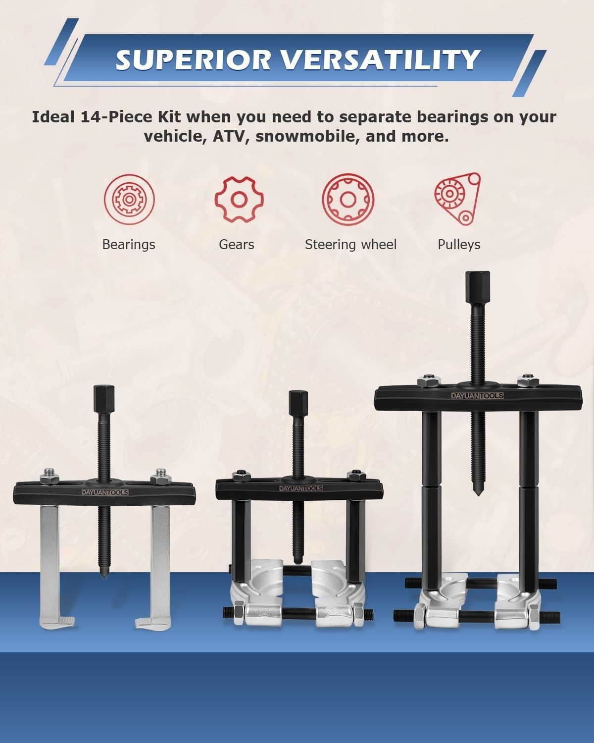 Professional 14-Pc Bearing Separator Set with Drop-Forged Steel Construction