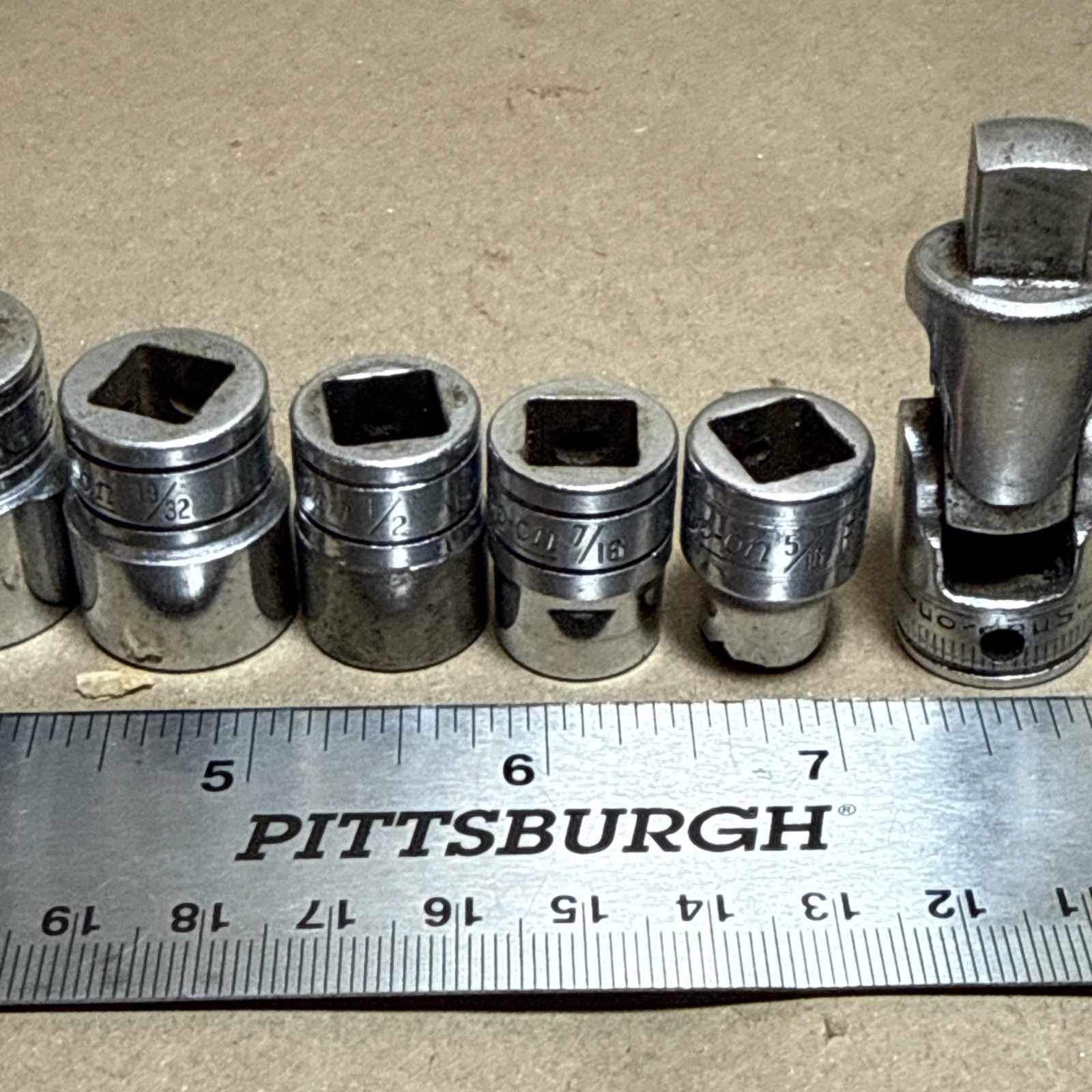 Lot 9 Snap On Sockets 3/8″ Drive Plus Swivel F-281 Through F-141,FS-101