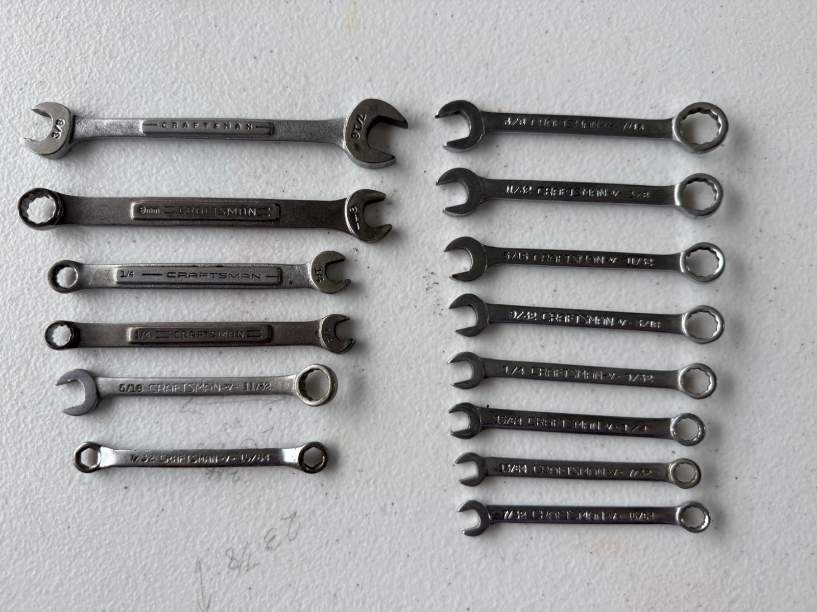 Vintage Craftsman wrenches 14 pieces total.