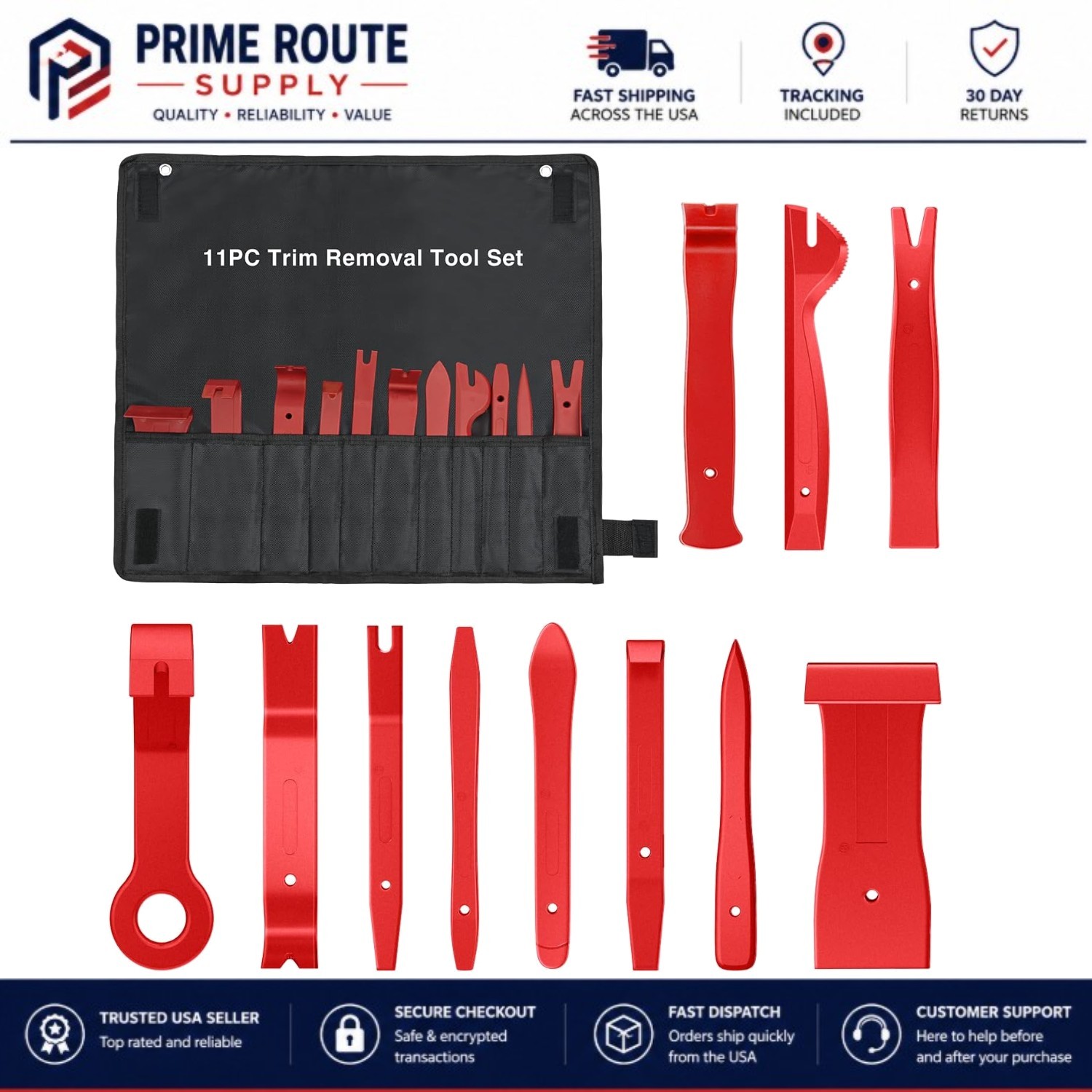Ergonomic 11PCS Auto Trim Removal Tool Kit – Durable Nylon Fastener Tools