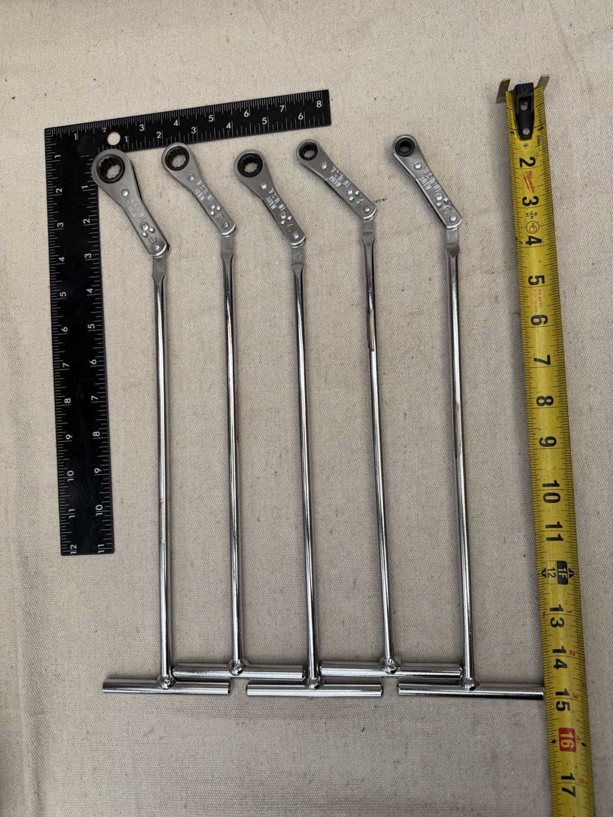 Snap-On Ratcheting T Handle Nut Driver 5pc Set RTB8 RTB10 RTB12 RTB14 RTB16 USA